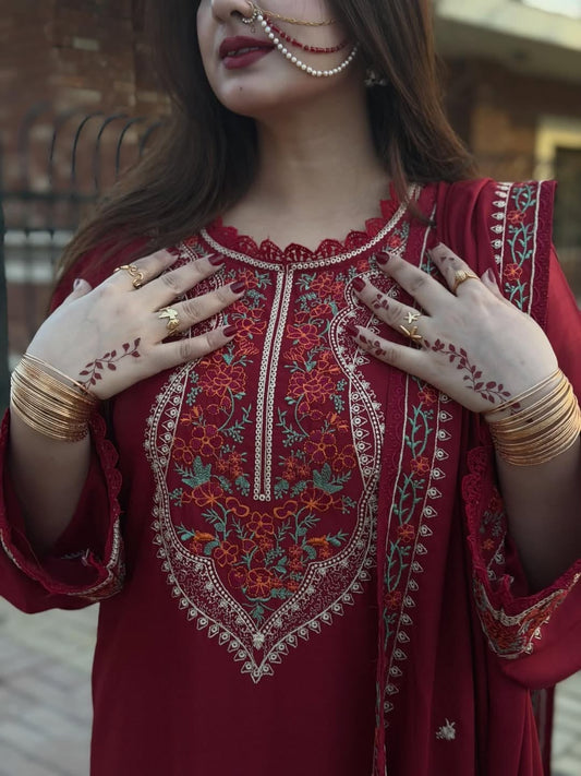 Aneelas Winter Collection 2026/27 – 3-Piece Embroidered Unstitched Suit